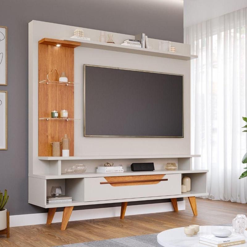 Estante Home Para Tv Até 55 Polegadas 1 Gaveta 3 Nichos Londres